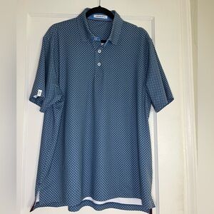 Ashworth Navy Polo with White Microdot Pattern